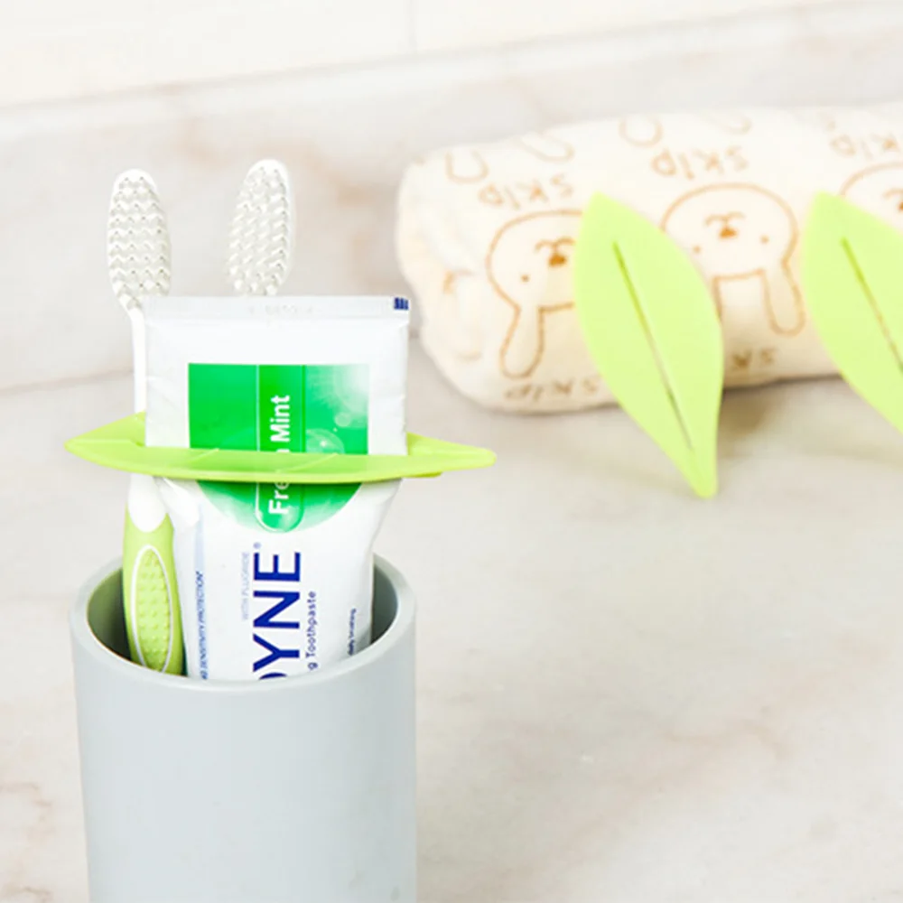 2PCS/SET Creative Home Furnishing Leaf Shape Toothpaste Squeezer Toothpaste Dispenser