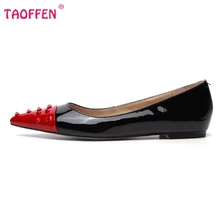 Women Pointed Toe Flat Shoes Woman Fashion Mixed Color Rivets Shoes Ladies Sexy High Quality Flats Size 35-46 B290