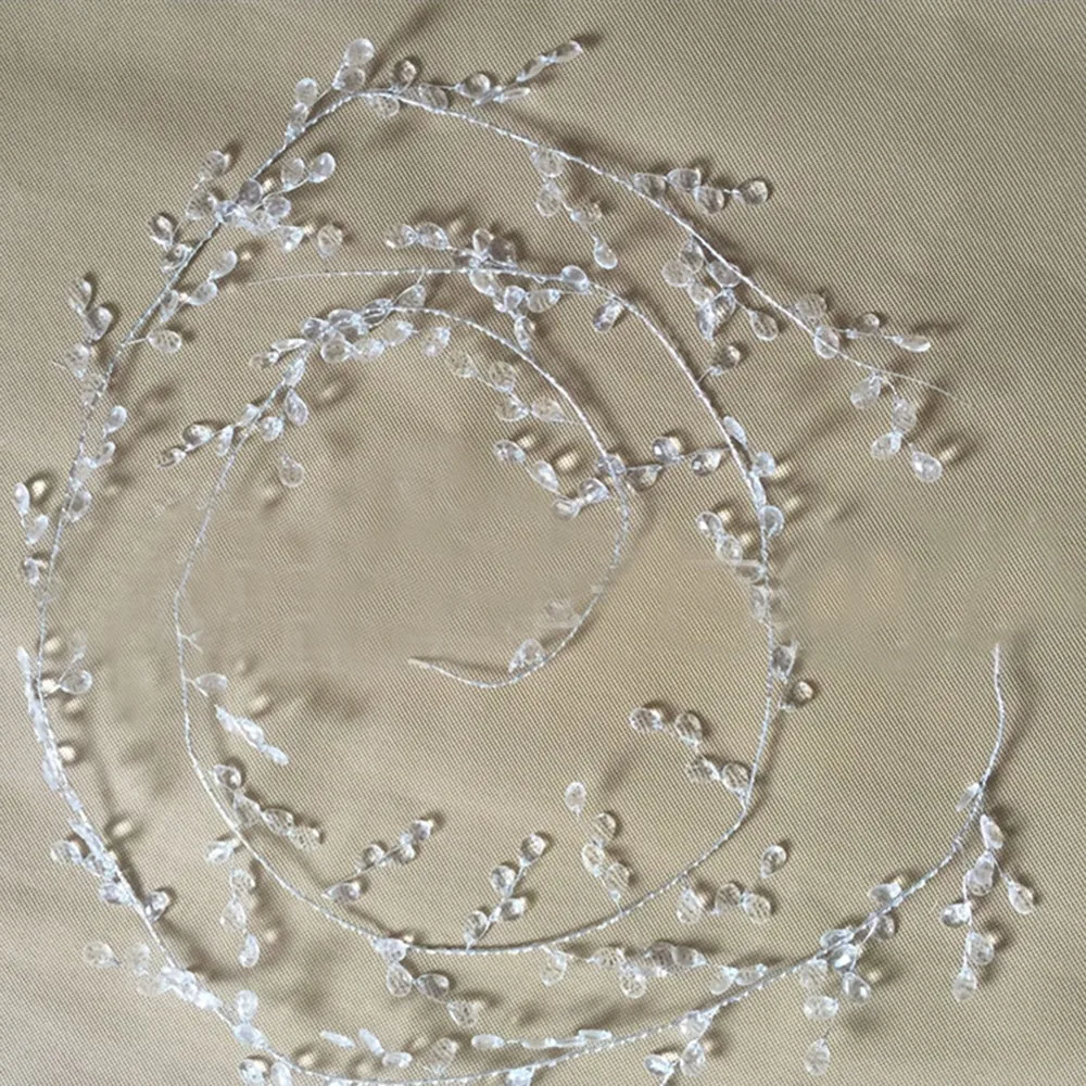 100cm Acrylic Crystal Bead Curtain Garland Wedding Decorations Branch String Acrylic Wire Bead Shimmer Wedding Party Supplies