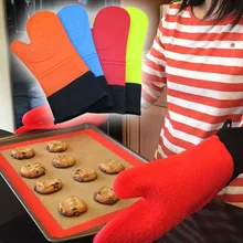 Силиконовые перчатки для плиты защиты с удлиненными с утолщенной хлопковой подкладкой для выпечки/гриль/общая Пособия по кулинарии B2C магазин