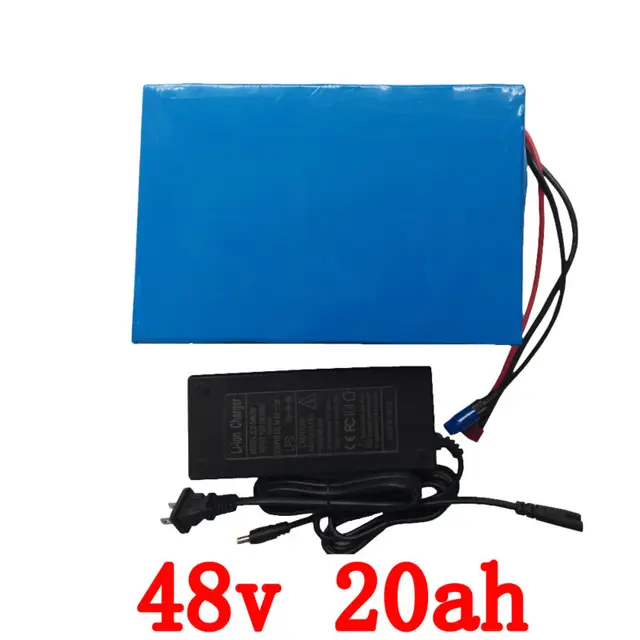 Cheap 2PCS Wholesale 48V Electric Bike battery 48V 20AH Lithium ion Scooter Battery with 30A BMS and 54.6V 2A Charger Free Shipping
