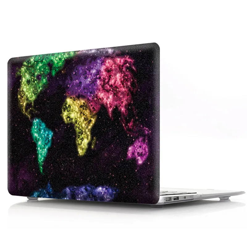 Новый чехол для Macbook Air Pro Retina 11 12 13 15 жесткий ПВХ цветной с картой мира A1466 Жесткий