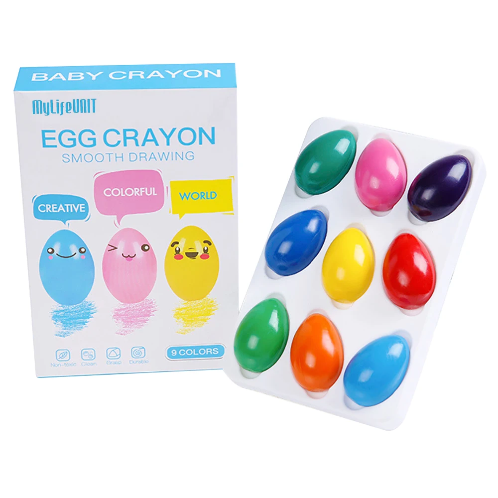 

Egg Crayons for Kids, 9 Colors Jumbo Crayons for Drawing