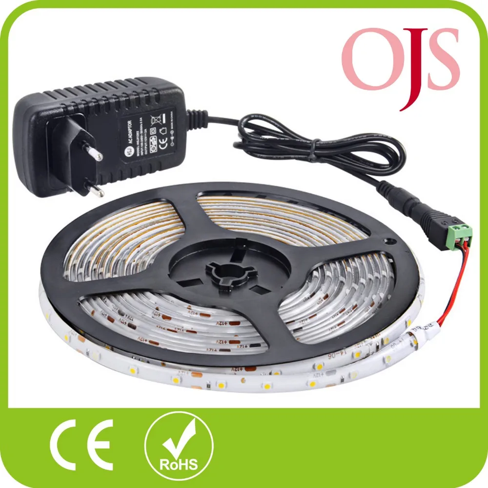 3528SMD Ленты 12 В 5 М 60LED/с СВЕТОДИОДНЫЕ Полосы Света Водонепроницаемый IP65 Один Цвет
