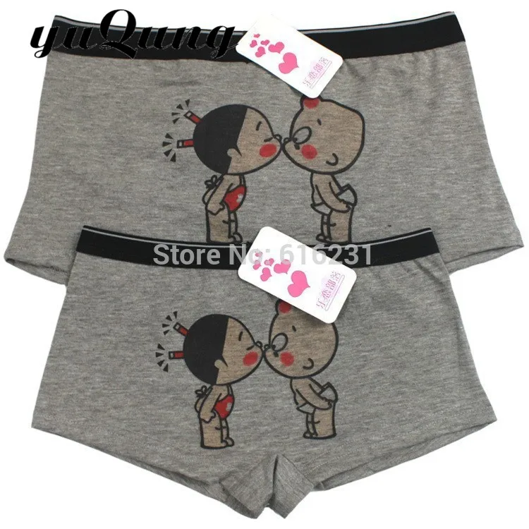yuqung Men Funny Underwear for couples Bamboo women model Cute Kiss