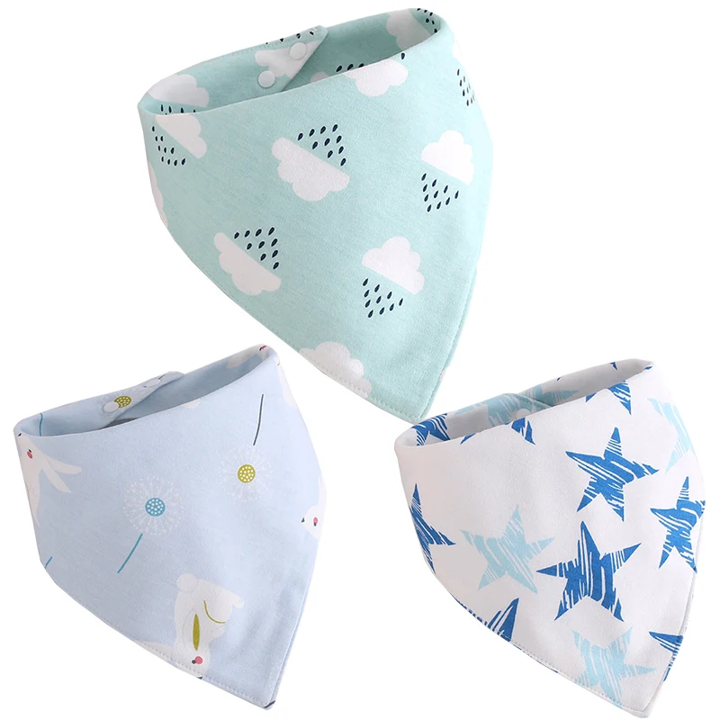 AmyaBaby 3pcs/lot 100% Cotton Baby Boy Girl Bibs Burp Cloths Triangle Newborn Stuff Baby Bibs Bandana Meal Feeding Baberos Bib