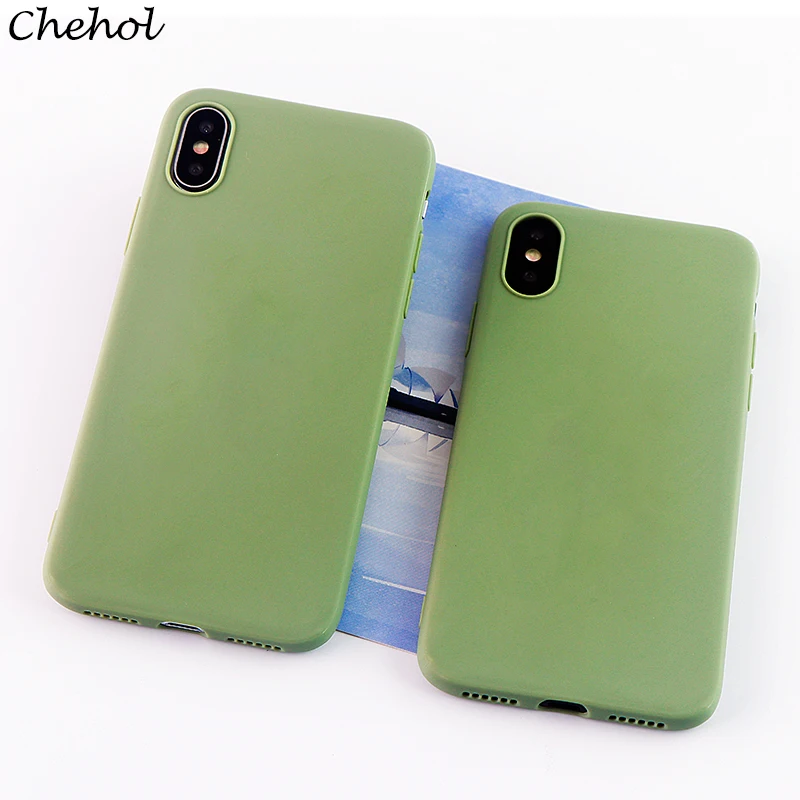 

Soild Color Phone Cases for iPhone 6 s 7 8 Plus X XS MAX XR Case Soft Silicone Ultra Thin Fitted Cell Phone Covers Accessories