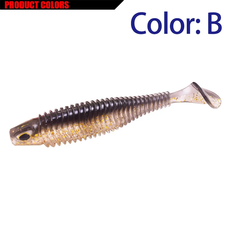 Proleurre shad Soft Lures 80mm 110mm Artificial 3D Eye Two color silicone Baits Fishing Lure leurre silicone Bait T Tail Wobbler