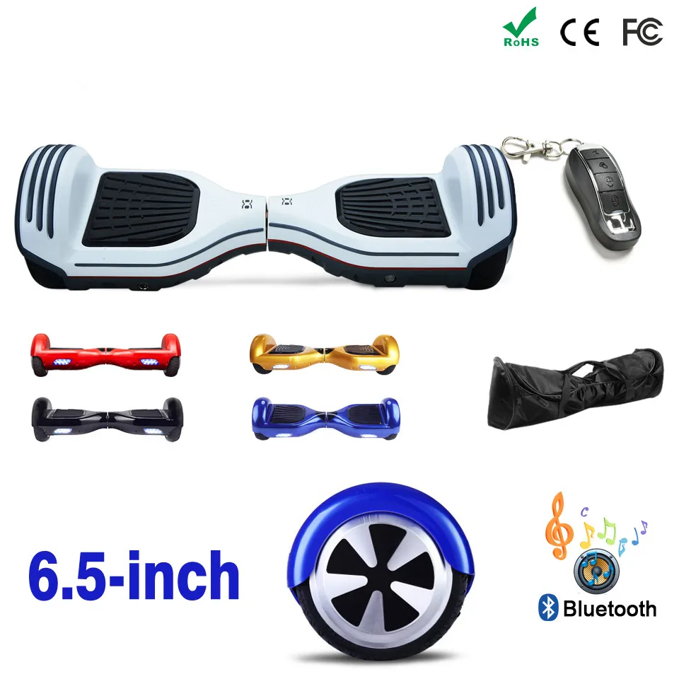 

Hoverboard 6.5 Inch Black White Red Blue Gold Hoverboard with Carry Bag and Controller Electric Scooter Skateboard Hover Boards