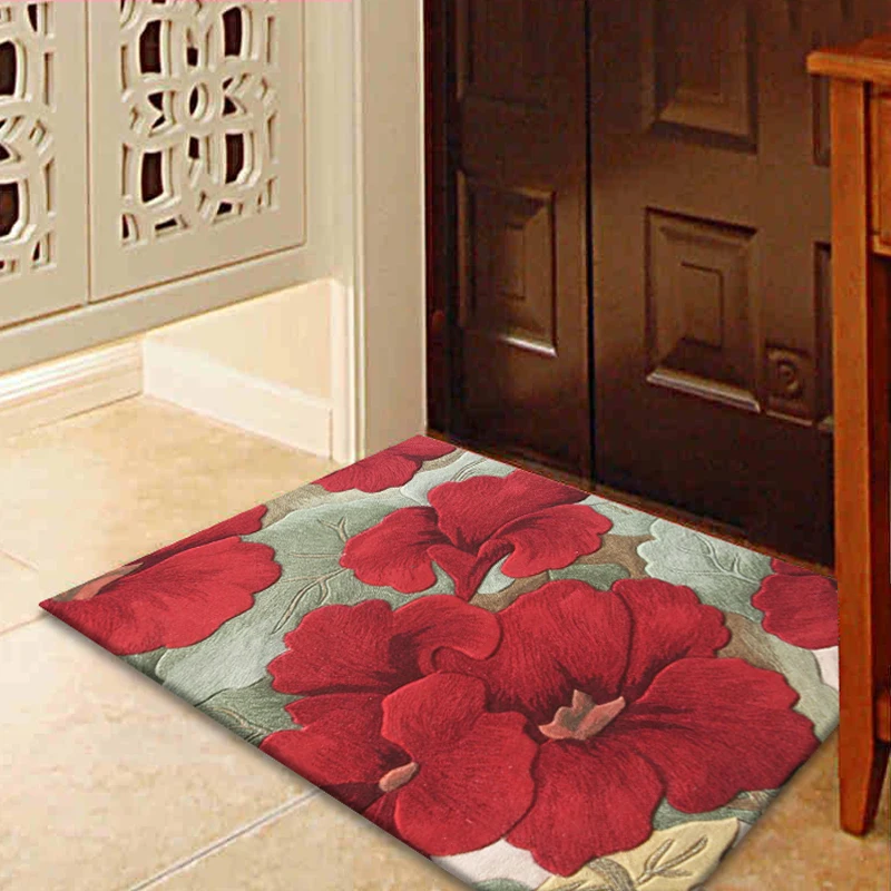 Фиолетовый шерсть большой Размеры ковры для кафе Гостиная Спальня прихожей классическая Вышивка ковры с узорами напольные украшения ковер