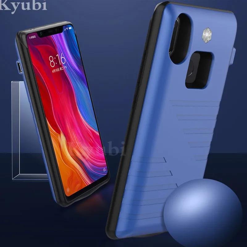 

6800mah high power bank charger case for xiaomi mi 8 external portable wireless charging cover for xiaomi mi 8 se luxury