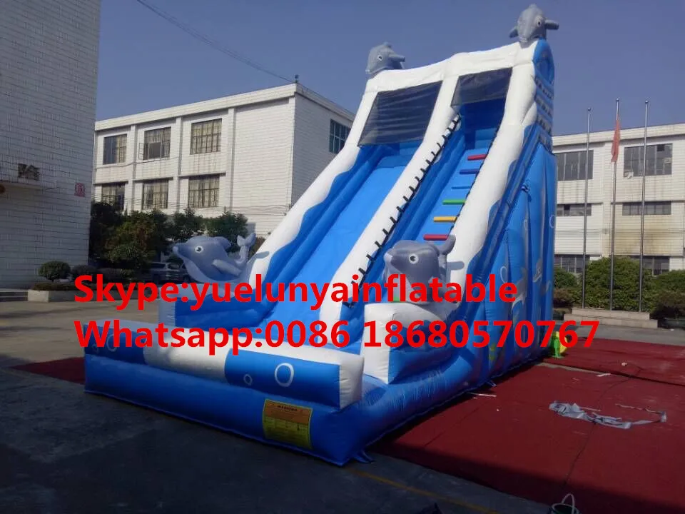 Factory direct inflatable castle slides large obstacles Animal  slide castle combination Dolphin slide KY-709