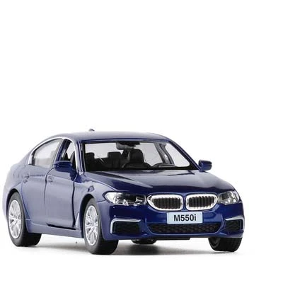 1:36 Scale BMW M550i Model Car Diecast Toy Vehicle Pull Back Black Blue Kids