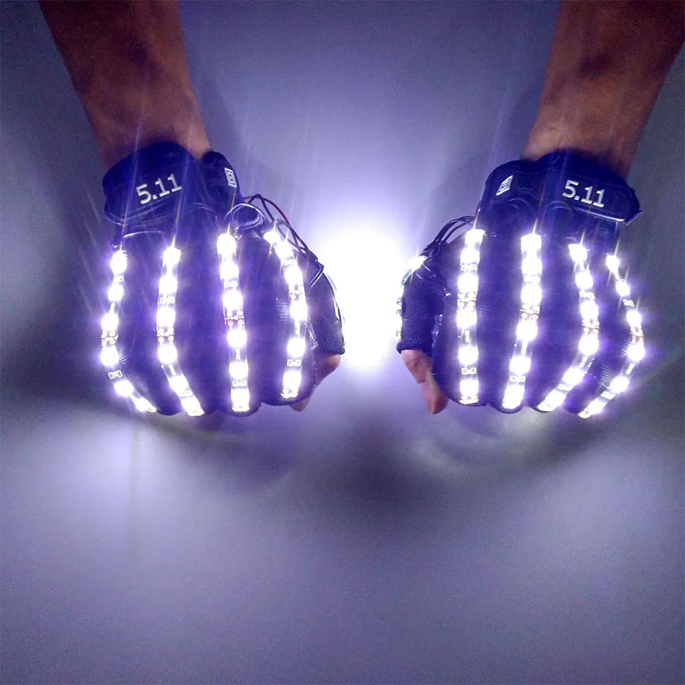 1pair(=2pcs) Led Glowing Gloves Stage Show Props LED Light up Glow Party Supplies Flashing Luminous Decors | Дом и сад