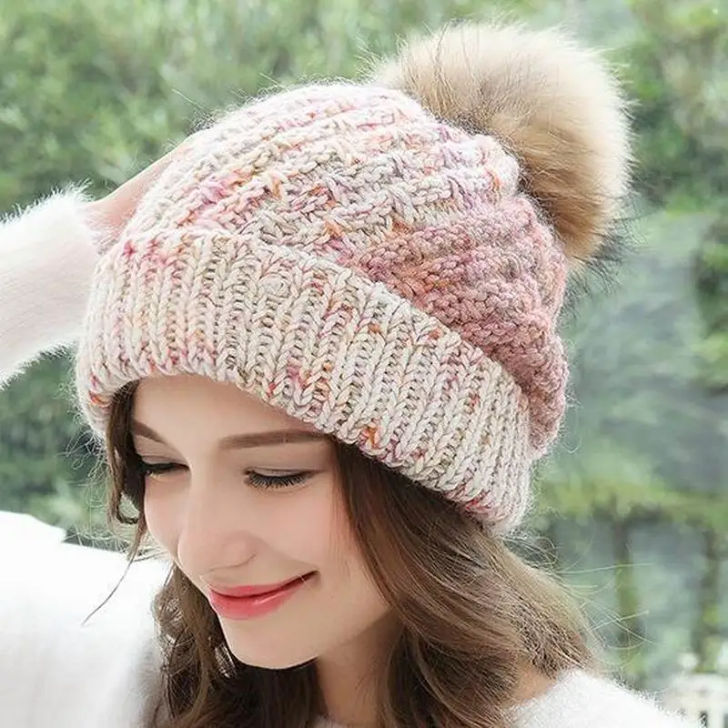 

2018 Winter Hats for Woman HipHop Knitted Hat Women's Warm Slouchy Cap Crochet Ski Beanie Hat Female Soft Baggy Skullies Beanies