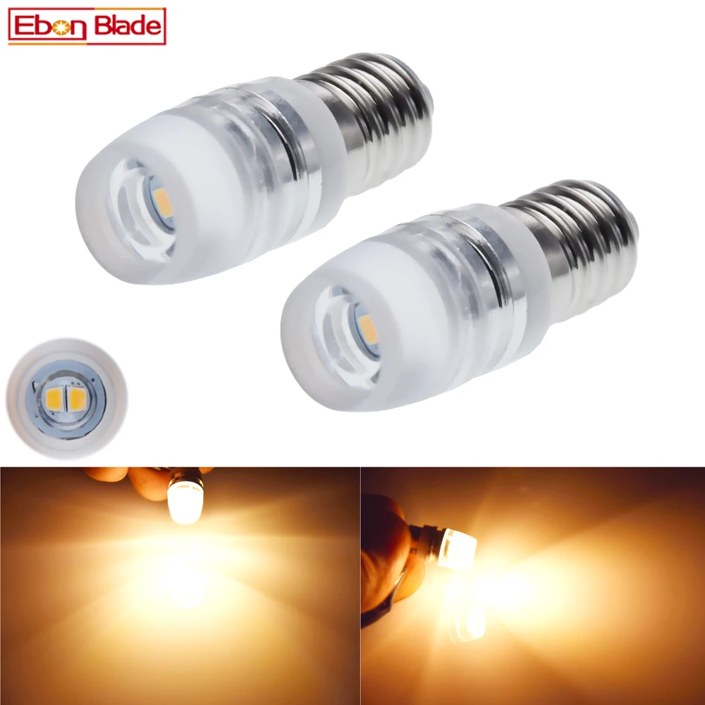 

2 x E10 Light Bulbs 6V 12V 24V LED Screw 1447 Base Indicator Bulb Mini Warning Automobile instrumen Width Signal Lamp Warm White