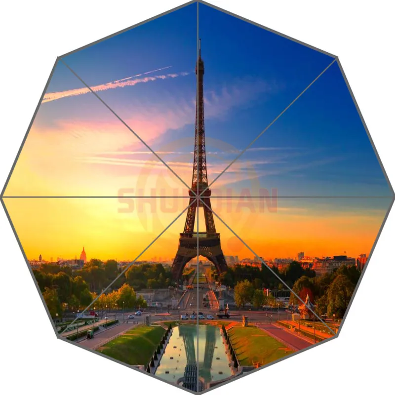 Персонализированный Париж Эйфелева башня в картины с видами Парижа Авто складной зонт
