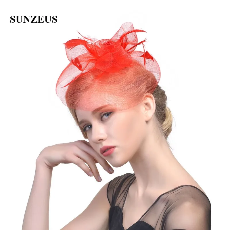 Bridal Hats with Flora Elegant Wedding Accessories Bride Hats White Fascinator Women's Formal Occasion bibi mariage SH30