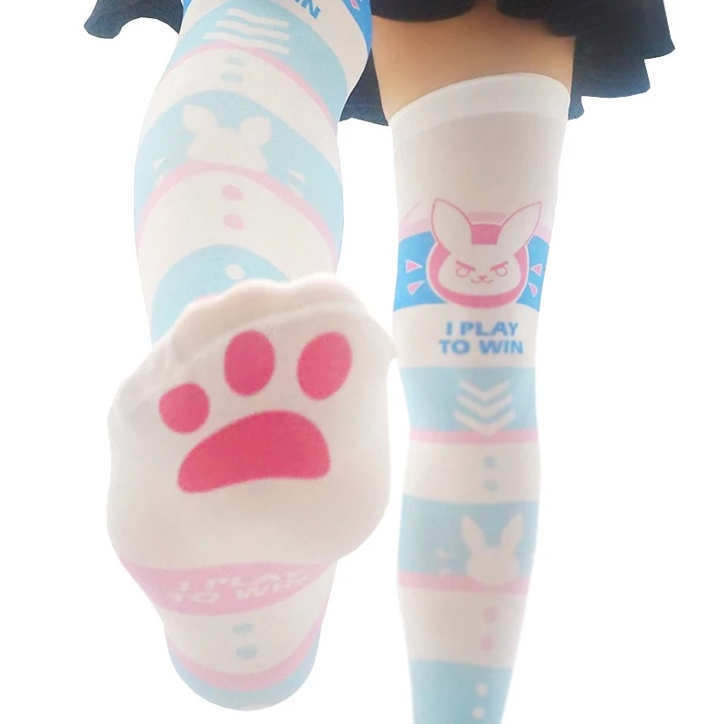 Аниме игра Ow D. va Косплей о коленях женские Девушки Dva Лолита длинные носки девушка