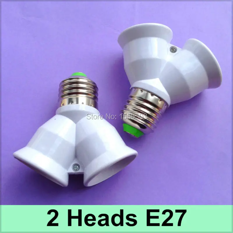 4 pcs E27 to E27 Double Heads Screw Bulb Lamp Base Holder 2 Ports Socket E27 Lamp Adapter
