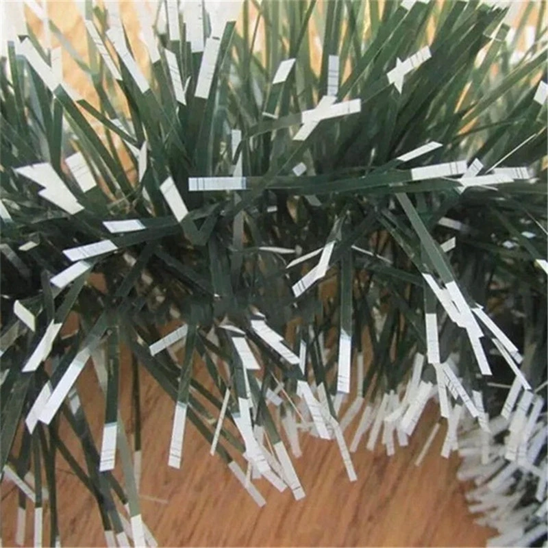 1pc Pop 2M Christmas Decoration Bar Tops Ribbon Garland Christmas Tree Ornaments White Dark Green Cane Tinsel Party Supplies