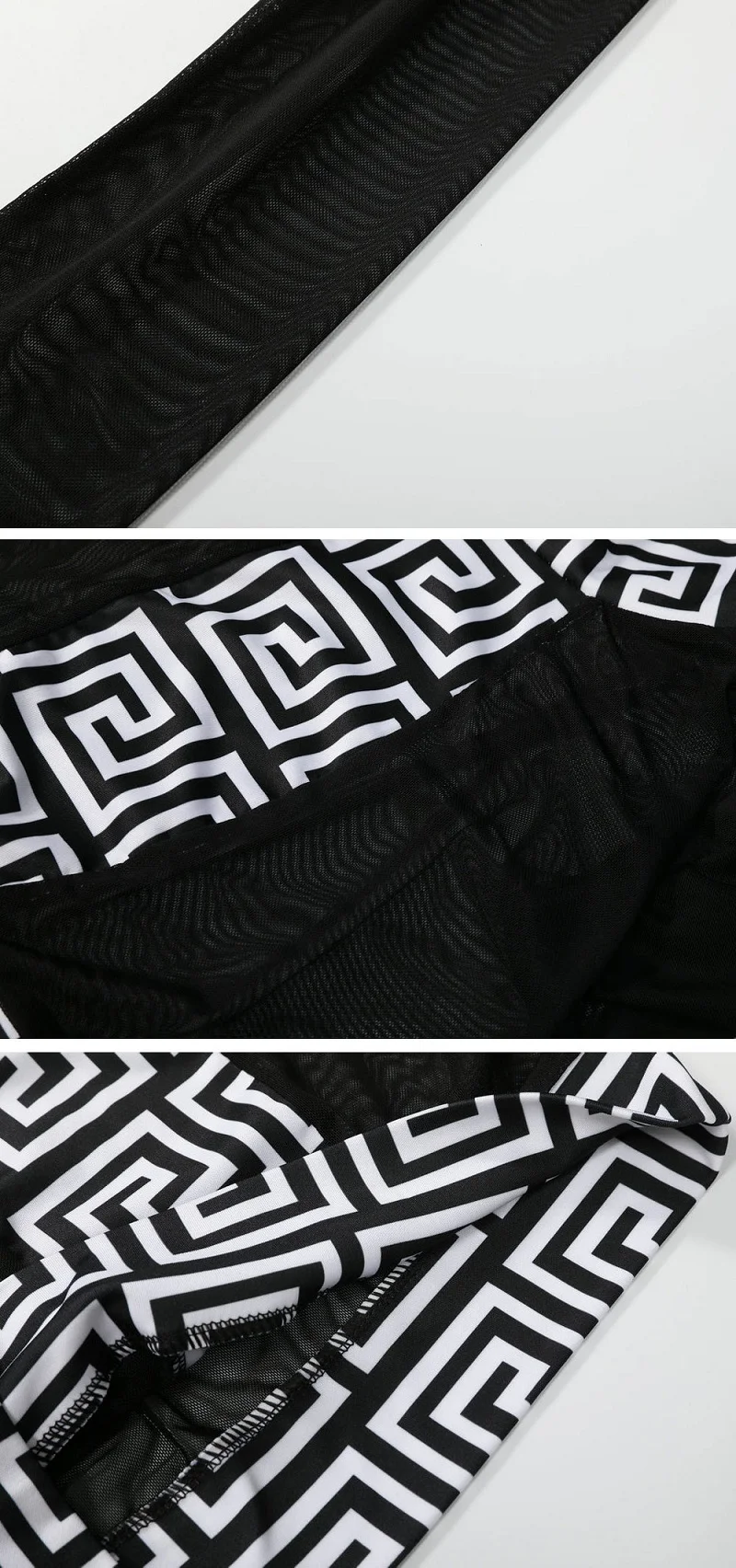 Модные женские сексуальные прозрачные сетчатые топы из 2 предметов, женские черные укороченные топы с длинными рукавами+ широкие штаны, комплекты одежды в винтажном стиле