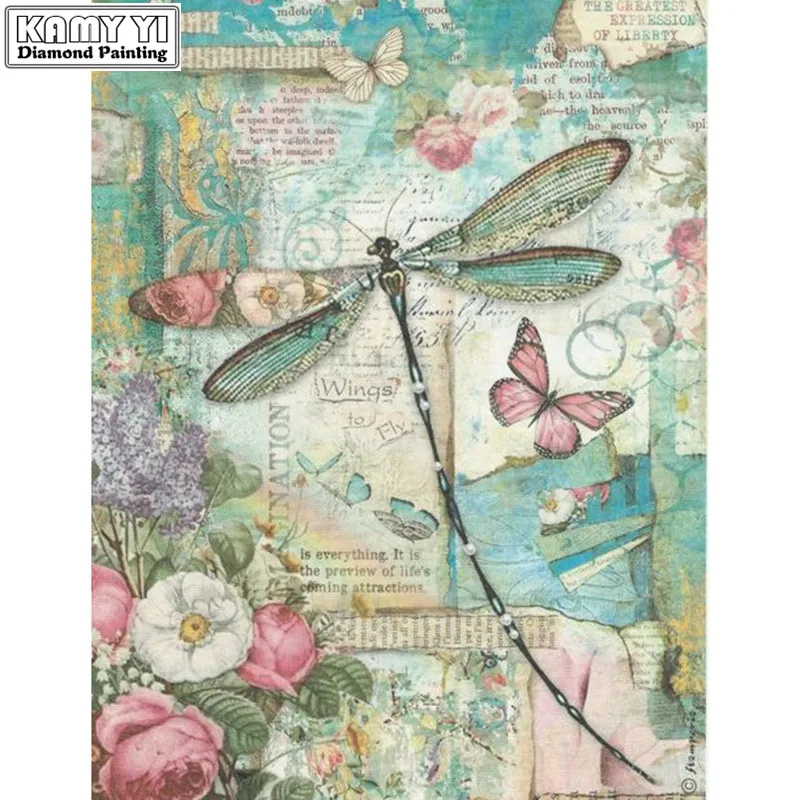 

5D DIY Diamond embroidery Cross stitch dragonfly Full Square/Round Diamond mosaic Diamond painting decoration HYY