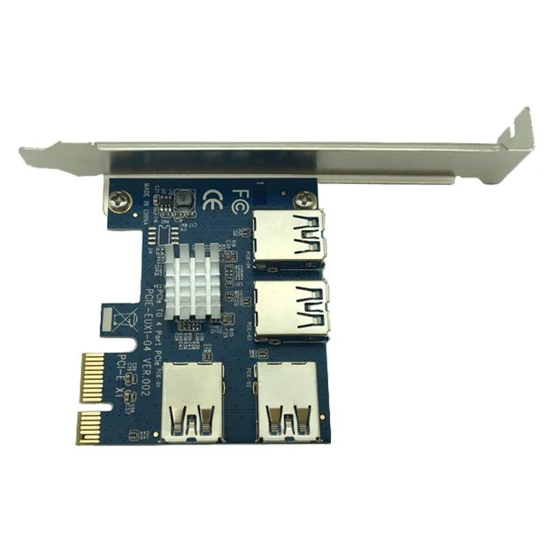 Продажа Горячая PCIE PCI E PCI Express Riser Card 1x до 16x1 до 4 font b USB b font 3,0 слот мультипликатор концентратор адаптер для Биткоин Майнер BTC устройств