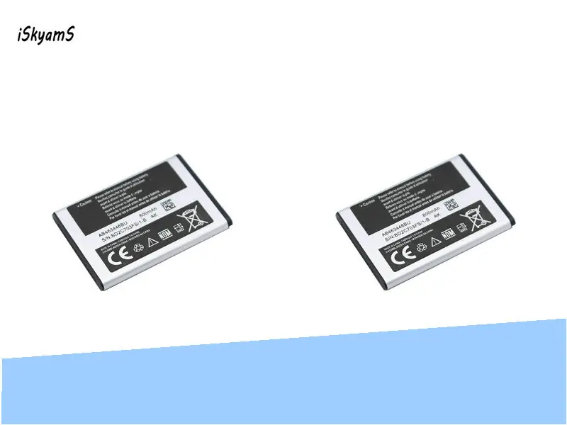ISkyamS 2x800 мАч AB463446BU Сменный аккумулятор для Samsung SGH GH E251 E258 E350 E428 E500 X208 E900 E908 C512 X630 X680 |