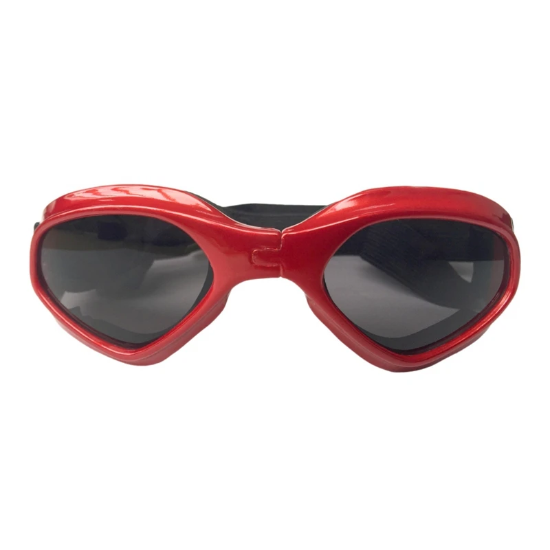 Очки для домашних животных, солнечные очки для собак, цветные УФ-очки, защита с регулируемым ремешком для больших собак, водонепроницаемые и ветрозащитные - Цвет: Красный