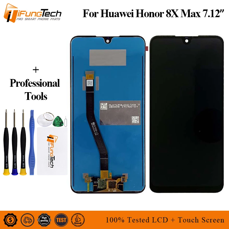 ЖК-дисплей 7 12 дюйма для Huawei Honor 8X Max дисплей с сенсорным экраном и дигитайзером в