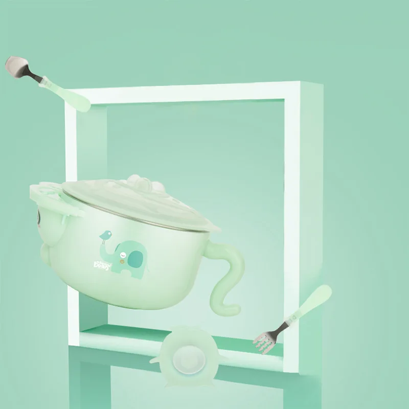 Детские Еда Bowl детской посуды Детские мультфильм из нержавеющей полива изоляции миска 3 шт. комплект анти-капля присоски чаши