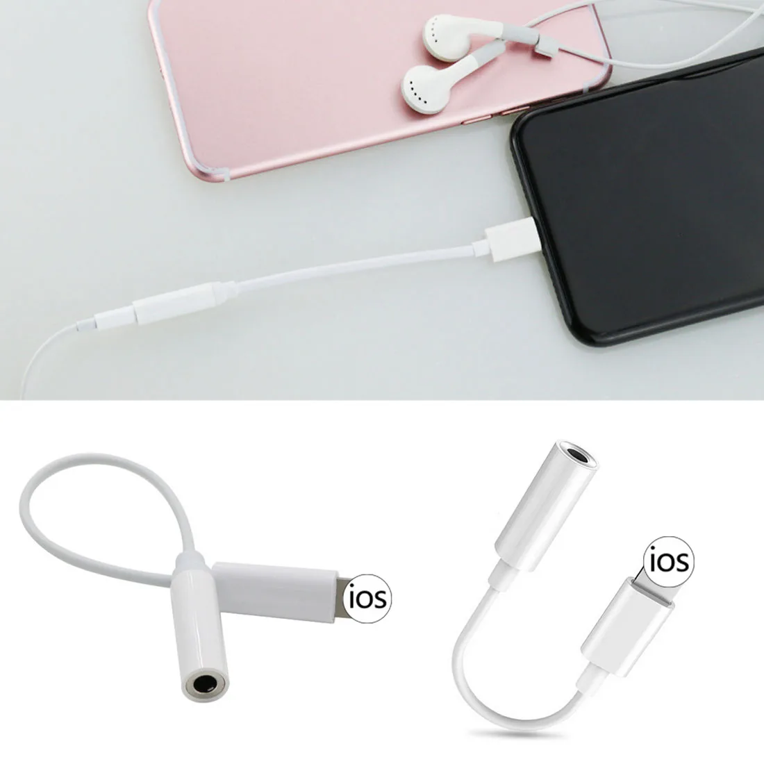 Goede Voor Lightning Audio Converter 3.5mm Headphone Jack Adapter Spelen Muziek Ondersteuning IOS systeem 10.2 voor iPhone 6 7 8 8 plus