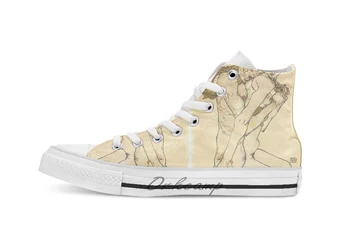 

Egon Schiele Friendship 1913 Novelty Design breathable casual High Top lace-up Canvas shoes sneakers