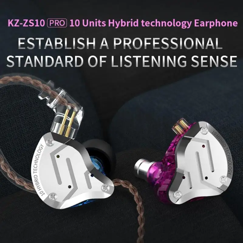 KZ ZS10 Pro 4BA+ 1DD гибридные наушники 10 водителей HIFI бас в ухо монитор наушники спортивные наушники шумоподавление наушники