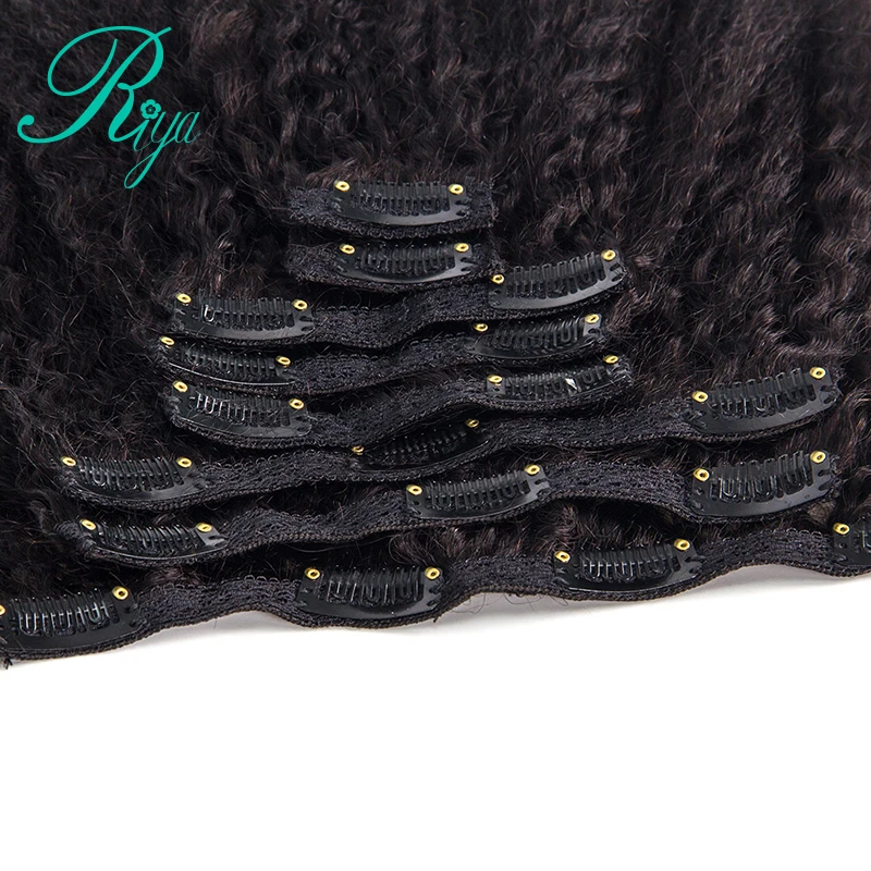 kinky straight clip in human hair extension (4)