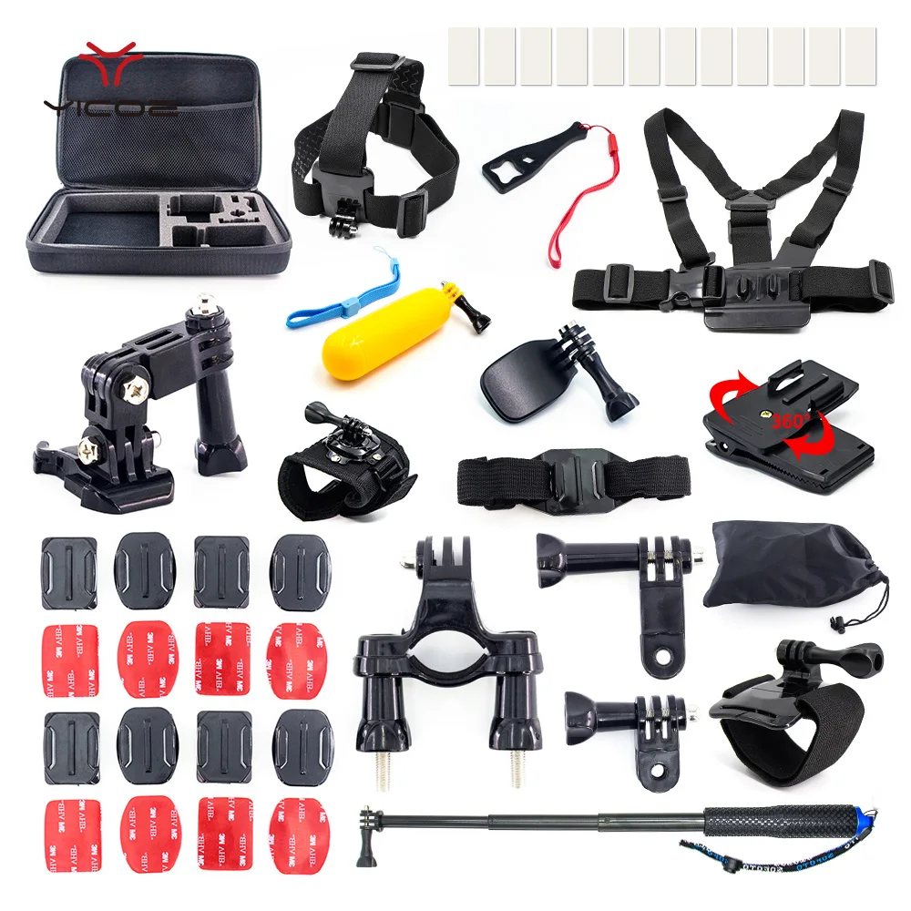 

for Gopro hero 7 6 5 4 3 Action Sport Camera Accessory Kit Tripod Mount Adapter Selfie Stick Go pro Xiomi Yi 4k SJCAM mijia