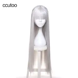 Ccutoo 100 см Re: ноль Hajimeru Isekai Seikatsu Эмилия Длинные серебристо серый синтетические волосы косплэй парик Термостойкость волокно