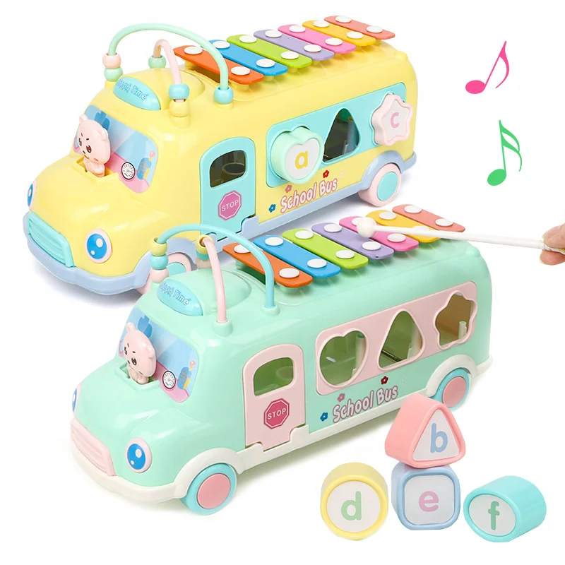 

Baby Piano Musical Instrument Kids Music Toys Children Bus Sorter 8-Note Knock On Key Piano Toddler Educational Sound Baby Toys