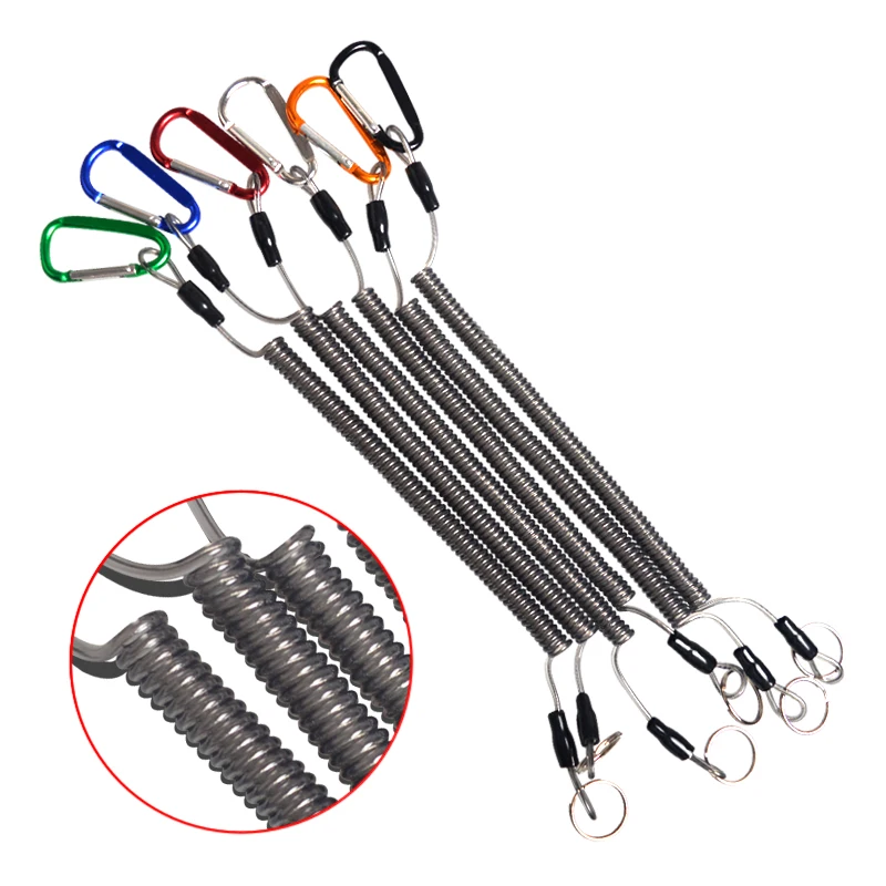 

6PCS Fishing Lanyards Lip Grips Secure Pliers Multifunction Boating Ropes Kayak Camping Tackle Fish Tools Extend Length 135CM