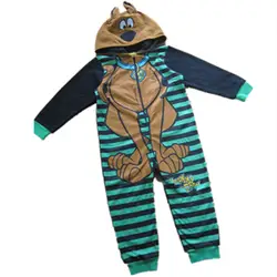 Детские хлопковые флисовые животного пижамы спальный костюм с рисунками Аниме Onesie Косплэй коричневый дог скоб сделать комбинезон