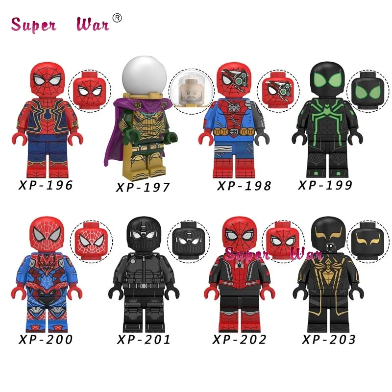 

Single Marvel Spider man Far from home SpiderMan Mysterio Noir Gwenom Nick Furry Mary Jane building blocks Kids Toys