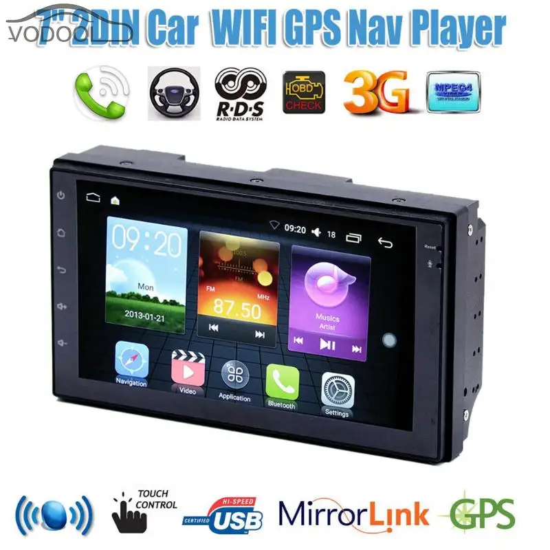 

Universal 7" Touch Screen Stereo MP5 Player Automobiles Bluetooth WiFi 4 Core Android 7.0 FM Radio GPS Navigation Autoradio 12V