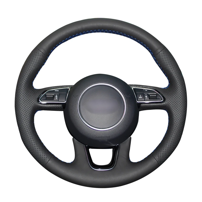 

Hand-stitched Black PU Artificial Leather Steering Wheel Cover for Audi Q3 (8U) Q5 (8R) Q7 (4L) SQ5 (8R) 2013-2017