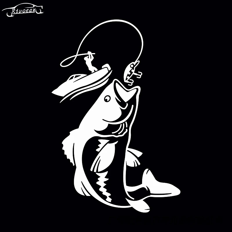 

17*12cm Car Styling Fisherman Fishing Sticker Auto Funny Vinyl Reflective Decal Boat Fish Decoration Truck Accessories 2019