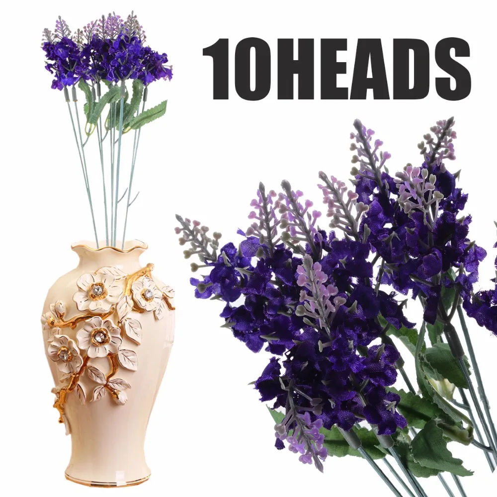 Mayitr 1pc 10 Heads Romatic Artificial Lavender Flower Plant Wedding