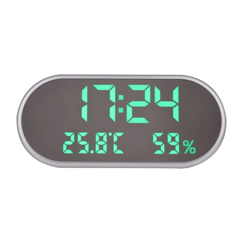 

2018 New Multi-Function High-Definition Digital LED Thermometer Hygrometer Timer Mirror Alarm Clock White Light