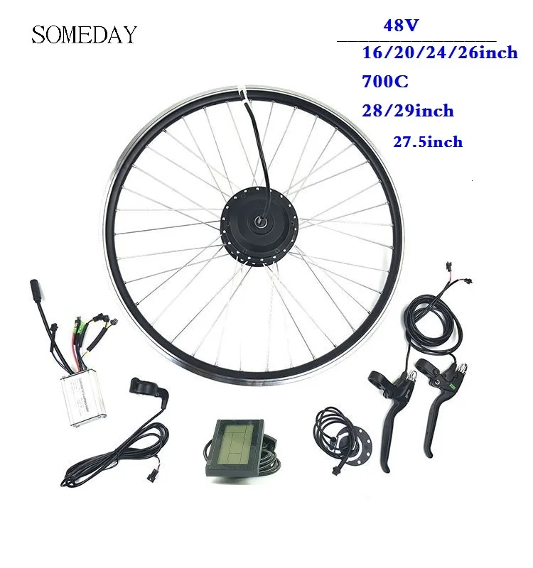 

SOMEDAY E-BIKE ELECTRIC BYCYCLE CONVERSION kit 48V 350W Front Brushless Gear hub Motor Wheel with KT LCD3 Display