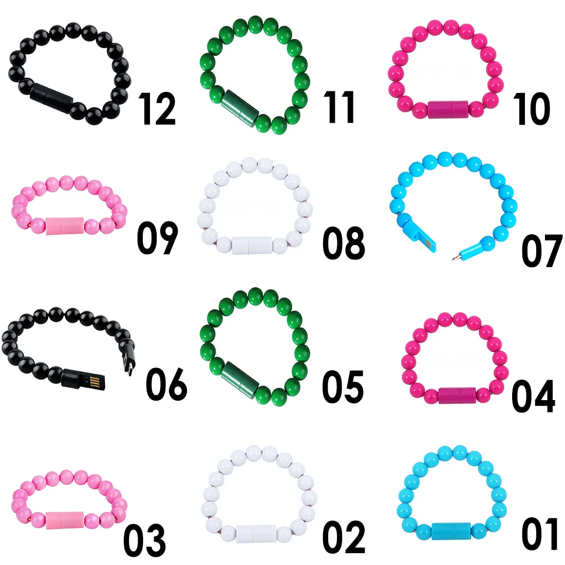 

Etmakit Wristband Wrist Micro USB Cable Beads Bracelet Charging for Samsung Galaxy S5 S6 Wearable Jewelry for iphone 5s 6 6S 7
