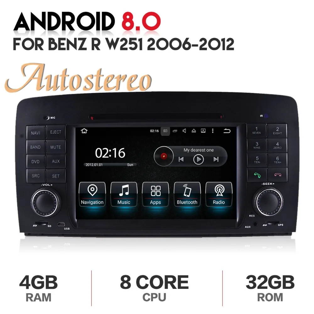 

Android8 Car DVD player GPS Navigation Headunit For Mercedes Benz R W251 2006-2012 Autostereo 2 din radio multimedia recorder